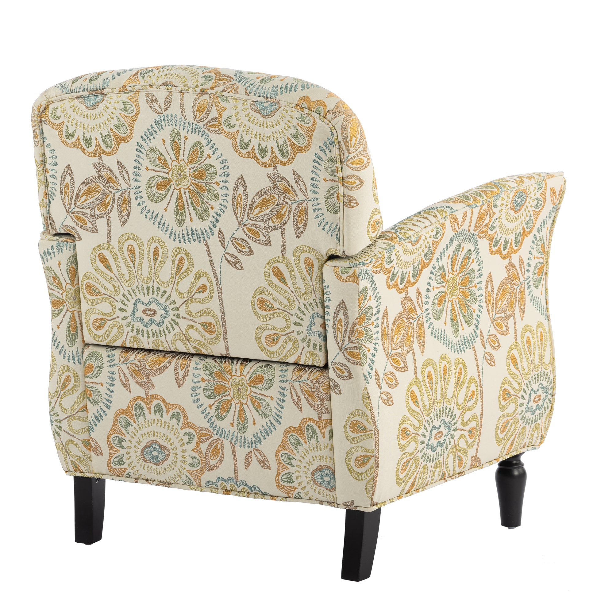 Accent Chairs For Living Room Beige Yellow Fabric