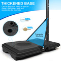 Portable Basketball Goal System With Stable Base And Wheels, Use For Indoor Outdoor Teenagers Youth Height Adjustable 5.6 To 7Ft Basketball Hoop 28 Inch Backboard Transparent Sporty Iron
