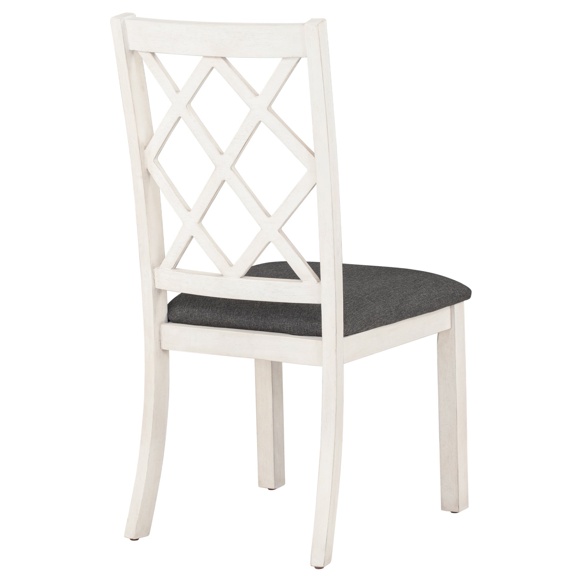 Mid Century Solid Wood 5 Piece Round Dining Table Set, Kitchen Table Set With Upholstered Chairs For Small Places, Brown Table Gray Chair Brown Wood Dining Room Solid Wood Rubberwood Round Dining Table With Chair Upholstered Chair Wood Brown Slat Back