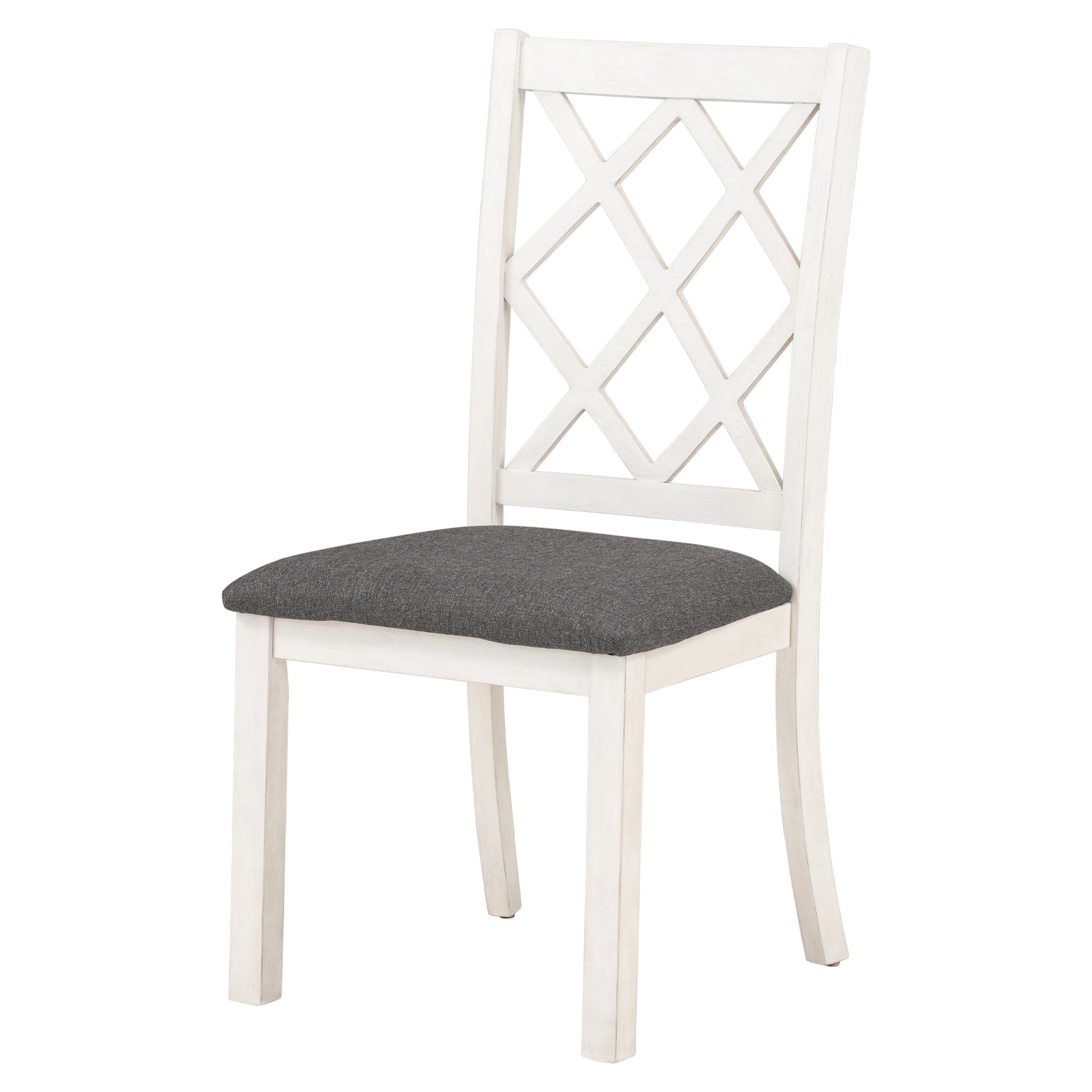 Mid Century Solid Wood 5 Piece Round Dining Table Set, Kitchen Table Set With Upholstered Chairs For Small Places, Brown Table Gray Chair Brown Wood Dining Room Solid Wood Rubberwood Round Dining Table With Chair Upholstered Chair Wood Brown Slat Back