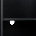 4 Pcs Modern High Gloss Wall Mount Floating Entertainment Center With 16 Color Rgb Lights, 2 Media Storage Cabinets And 2 Shelves For Living Room, Home Theater Black Particle Board