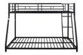 Metal Twin Over Full Bunk Bed Heavy Duty Sturdy Metal Noise Reduced Safety Guardrail Cpc Certified No Box Spring Needed Black Metal
