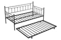 Metal Twin Daybed With Trundle Heavy Duty Sturdy Metal Noise Reduced Trundle For Flexible Space Vintage Style No Box Spring Needed Black Metal