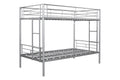 Metal Twin Over Twin Bunk Bed Heavy Duty Sturdy Metal Noise Reduced Design Safety Guardrail 2 Side Ladders Cpc Certified No Box Spring Needed Silver Metal