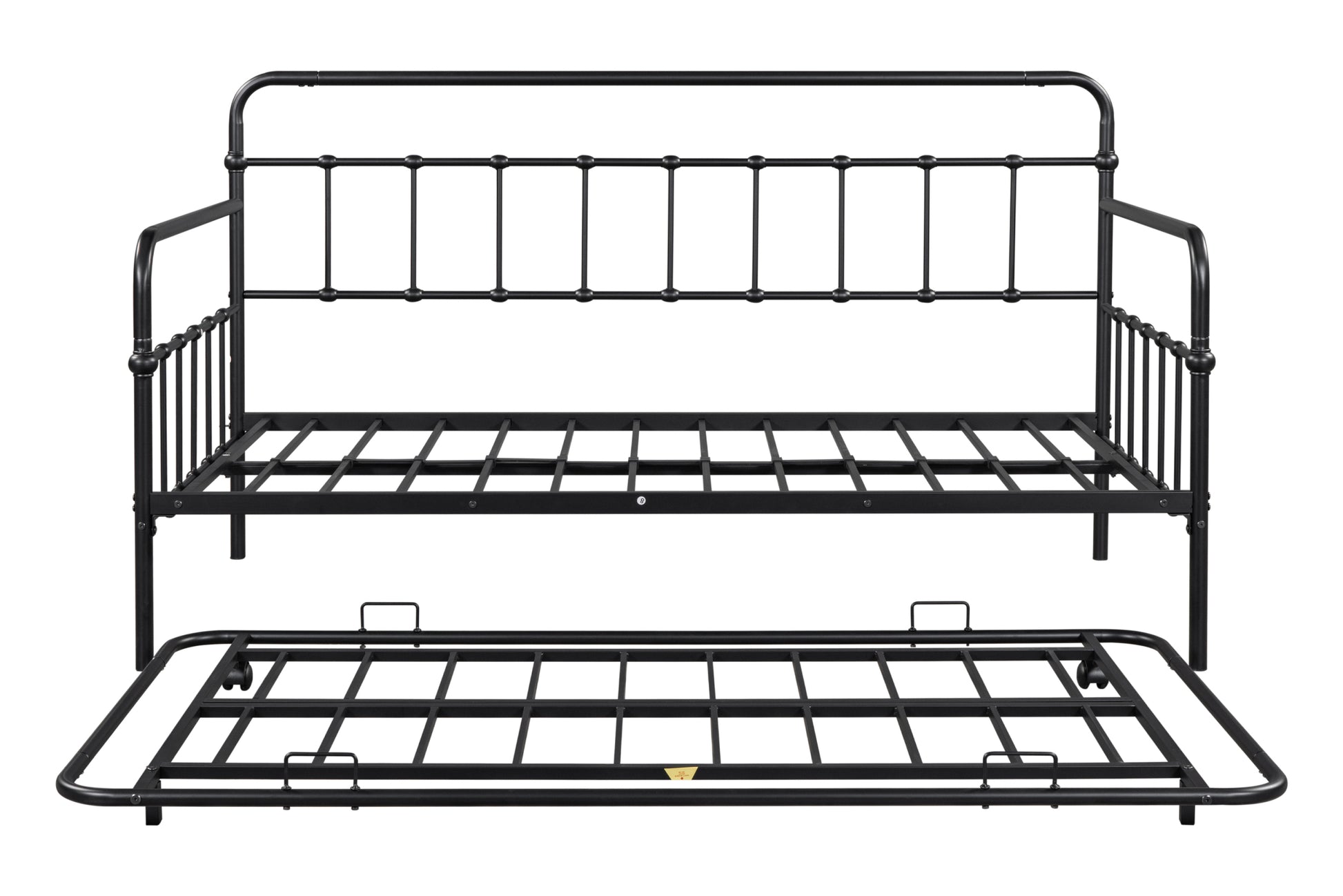 Metal Frame Daybed With Trundle Black Metal