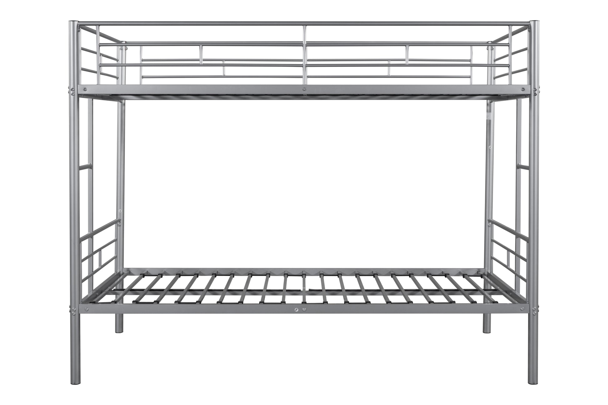Metal Twin Over Twin Bunk Bed Heavy Duty Sturdy Metal Noise Reduced Design Safety Guardrail 2 Side Ladders Cpc Certified No Box Spring Needed Silver Metal
