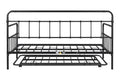 Metal Frame Daybed With Trundle Black Metal