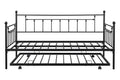 Metal Twin Daybed With Trundle Heavy Duty Sturdy Metal Noise Reduced Trundle For Flexible Space Vintage Style No Box Spring Needed Black Metal