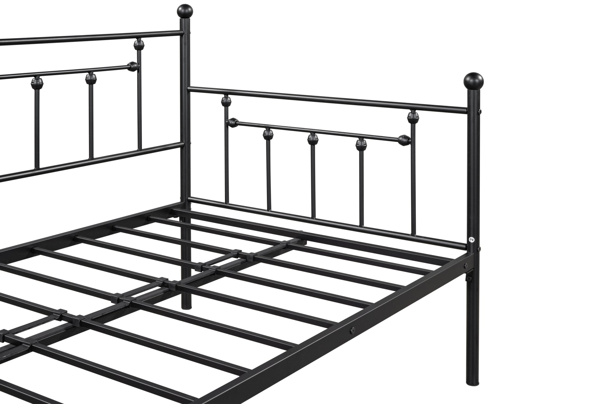 Metal Twin Daybed With Trundle Heavy Duty Sturdy Metal Noise Reduced Trundle For Flexible Space Vintage Style No Box Spring Needed Black Metal