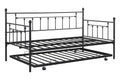 Metal Twin Daybed With Trundle Heavy Duty Sturdy Metal Noise Reduced Trundle For Flexible Space Vintage Style No Box Spring Needed Black Metal