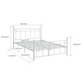 Queen Size Metal Bed Frame With Headboard And Footboard White White Metal