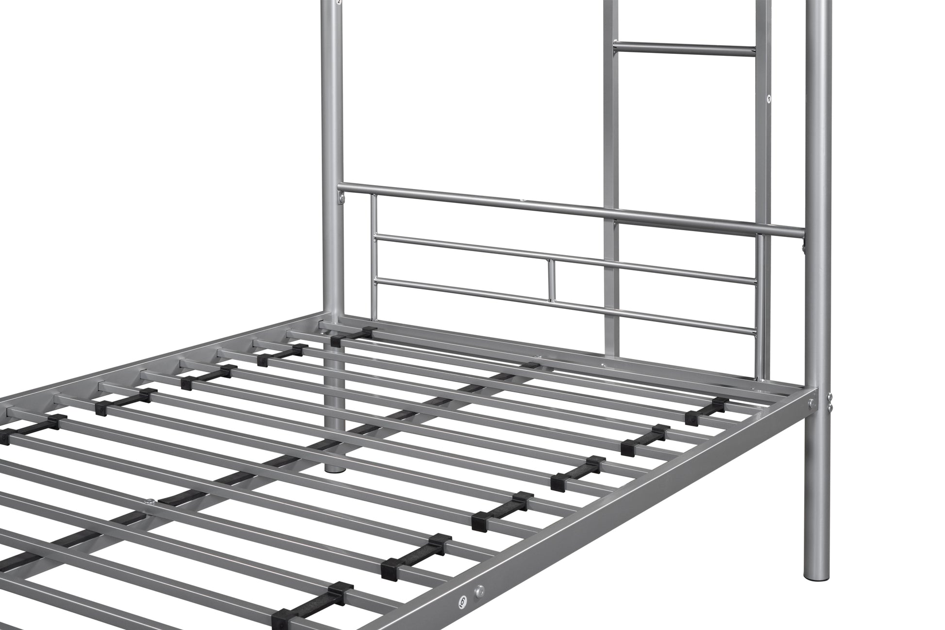Metal Twin Over Twin Bunk Bed Heavy Duty Sturdy Metal Noise Reduced Design Safety Guardrail 2 Side Ladders Cpc Certified No Box Spring Needed Silver Metal