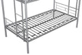 Metal Twin Over Twin Bunk Bed Heavy Duty Sturdy Metal Noise Reduced Design Safety Guardrail 2 Side Ladders Cpc Certified No Box Spring Needed Silver Metal