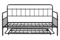 Metal Frame Daybed With Trundle Black Metal