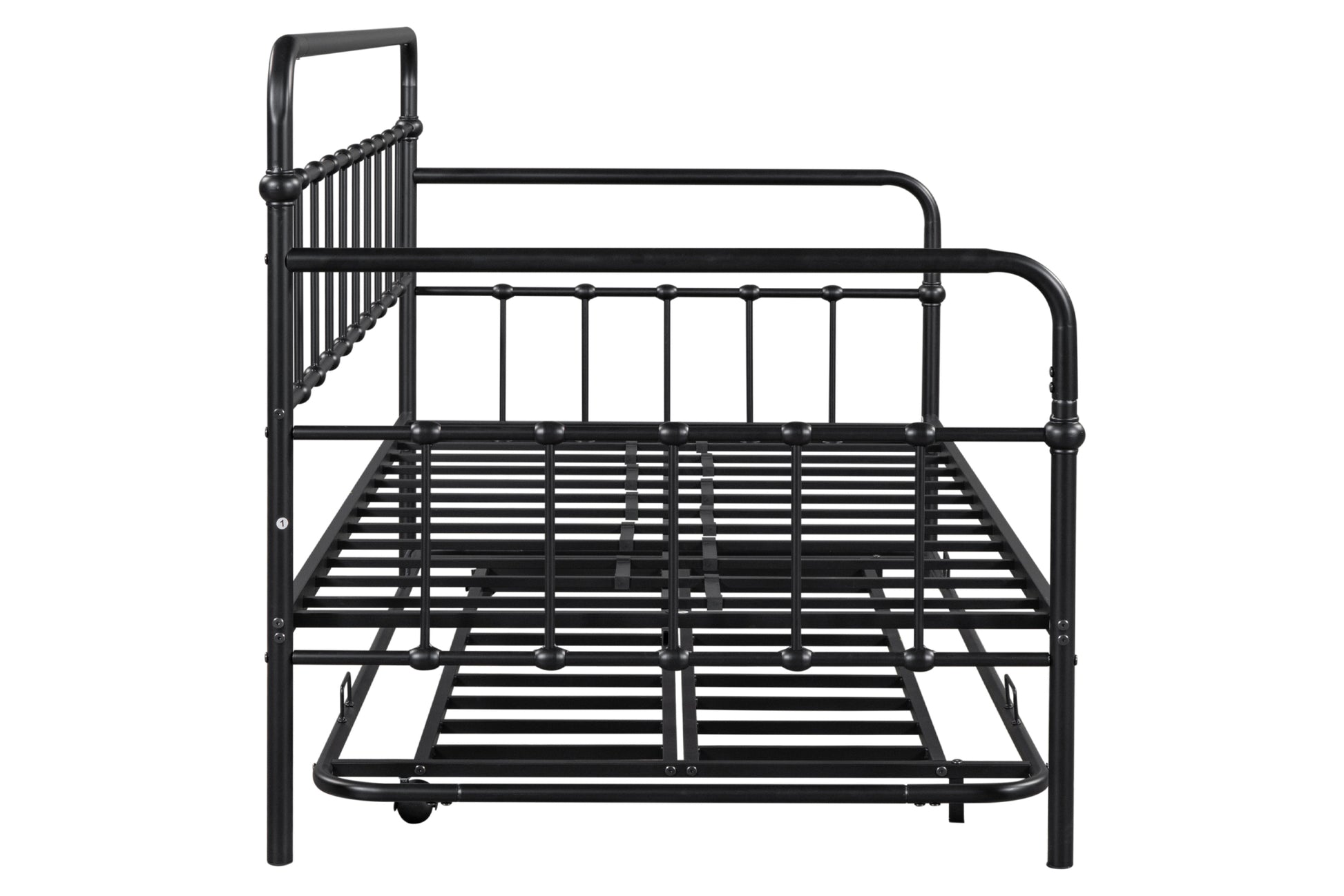 Metal Frame Daybed With Trundle Black Metal