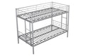 Metal Twin Over Twin Bunk Bed Heavy Duty Sturdy Metal Noise Reduced Design Safety Guardrail 2 Side Ladders Cpc Certified No Box Spring Needed Silver Metal