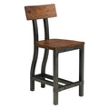 Rustic Brown And Gunmetal Finish 5Pc Dining Set Counter Height Table And 4X Counter Height Chairs Industrial Design Wooden Dining Furniture Multicolor Seats 4 Dining Room Industrial,Rustic