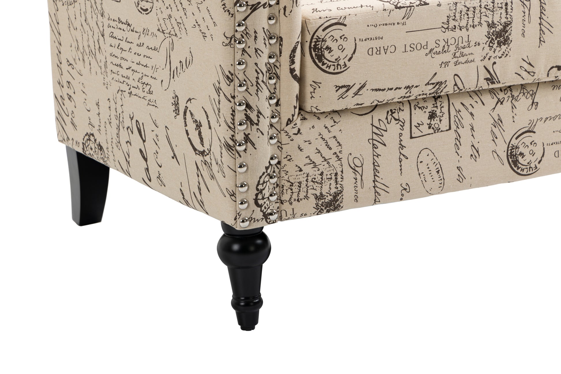 Mid Century Modern Accent Chair, Linen Armchair W Tufted Back Wood Legs, Upholstered Lounge Arm Chair Single Sofa For Living Room Bedroom, Beige Beige Foam Linen