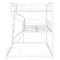 Full Xl Over Twin Xl Over Queen Size Triple Bunk Bed With Long And Short Ladder,White Box Spring Not Required White Metal Bedroom Bunk Metal