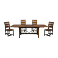 Unique Look Wood Framing 1Pc Dining Table W Extension Leaf Industrial Design Casual Dining Furniture Brown Mix Dining Room Industrial,Rustic Wood