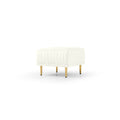 Square Ottoman Cream Velvet Stool Seat With Metal Legs, Footrest For Bedroom To Match With Living Room Chairs Armchairs Beige Foam Velvet