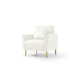 Living Room Sofa Set Of 3, Loveseat Sofa Couch And Comfy Accent Arm Chair W Pillows, Metal Legs, Upholstered Modern Furniture For Bedroom, Office, Small Space, Apartment Cream White Cream Foam Velvet