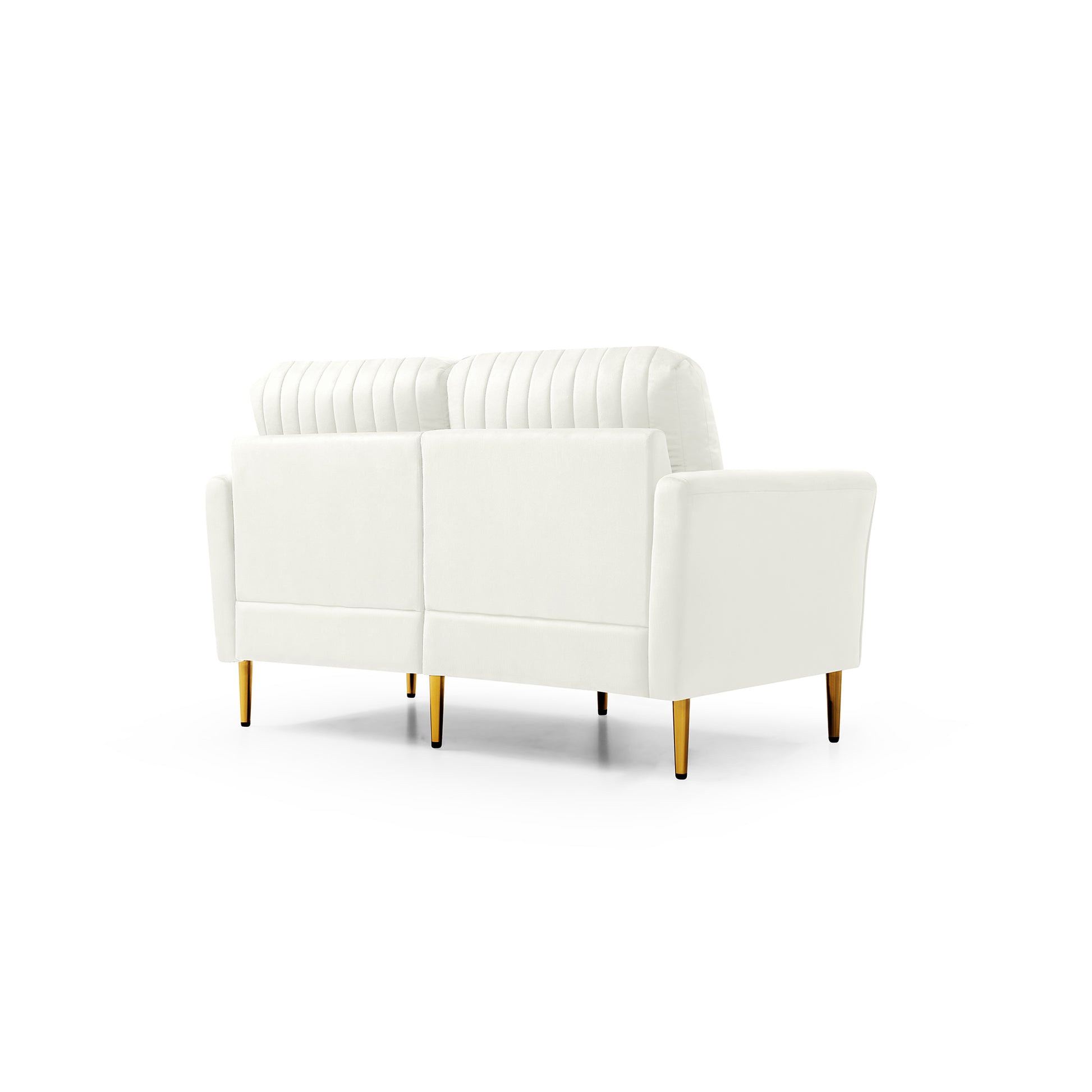 Cream White 2 Seater Loveseat Sofa Couch W Pillows And Metal Legs, Upholstered Modern Beautiful Seats Furniture For Bedroom, Office, Small Space, Apartment Cream Foam Velvet