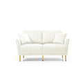 Modern Upholstered Sofa 3 Seater Couches And 2 Set Of 2 Seater Couchses For Living Room Sectional Sofas W Throw Pillows And Gold Metal Legs, Cream Velvet Cream Foam Velvet