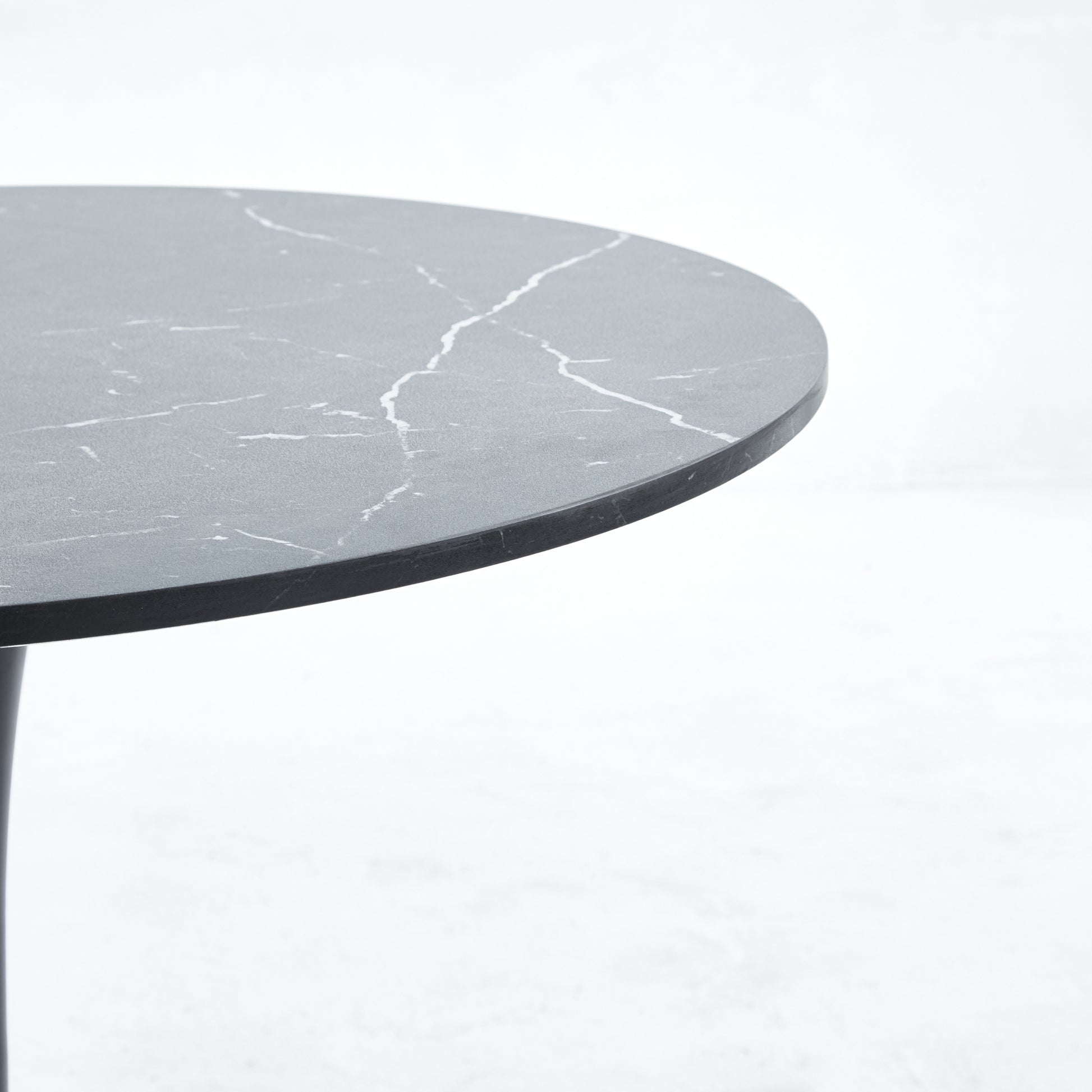Tulip Special Dining Table,Black Marble Color Top,Mdf Dining Tablekitchen Table,Exective Desk Marble Mdf