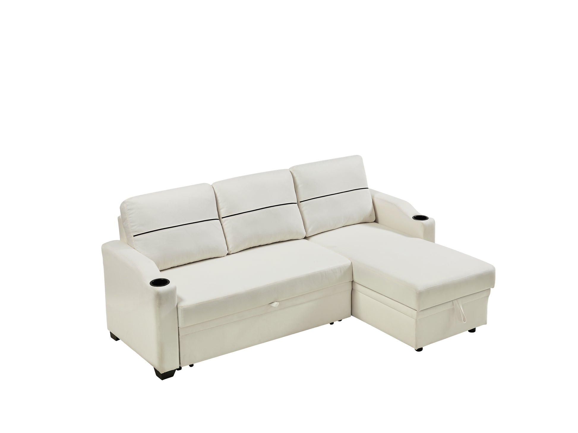 9191 Beige Broaching Storage Sofa Beige Linen