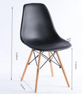 Black Chair,Set Of 4,Kd Leg,Plastic Seat Matt Black Plastic
