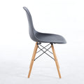 Black Chair,Set Of 4,Kd Leg,Plastic Seat Matt Black Plastic