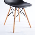 Black Chair,Set Of 4,Kd Leg,Plastic Seat Matt Black Plastic