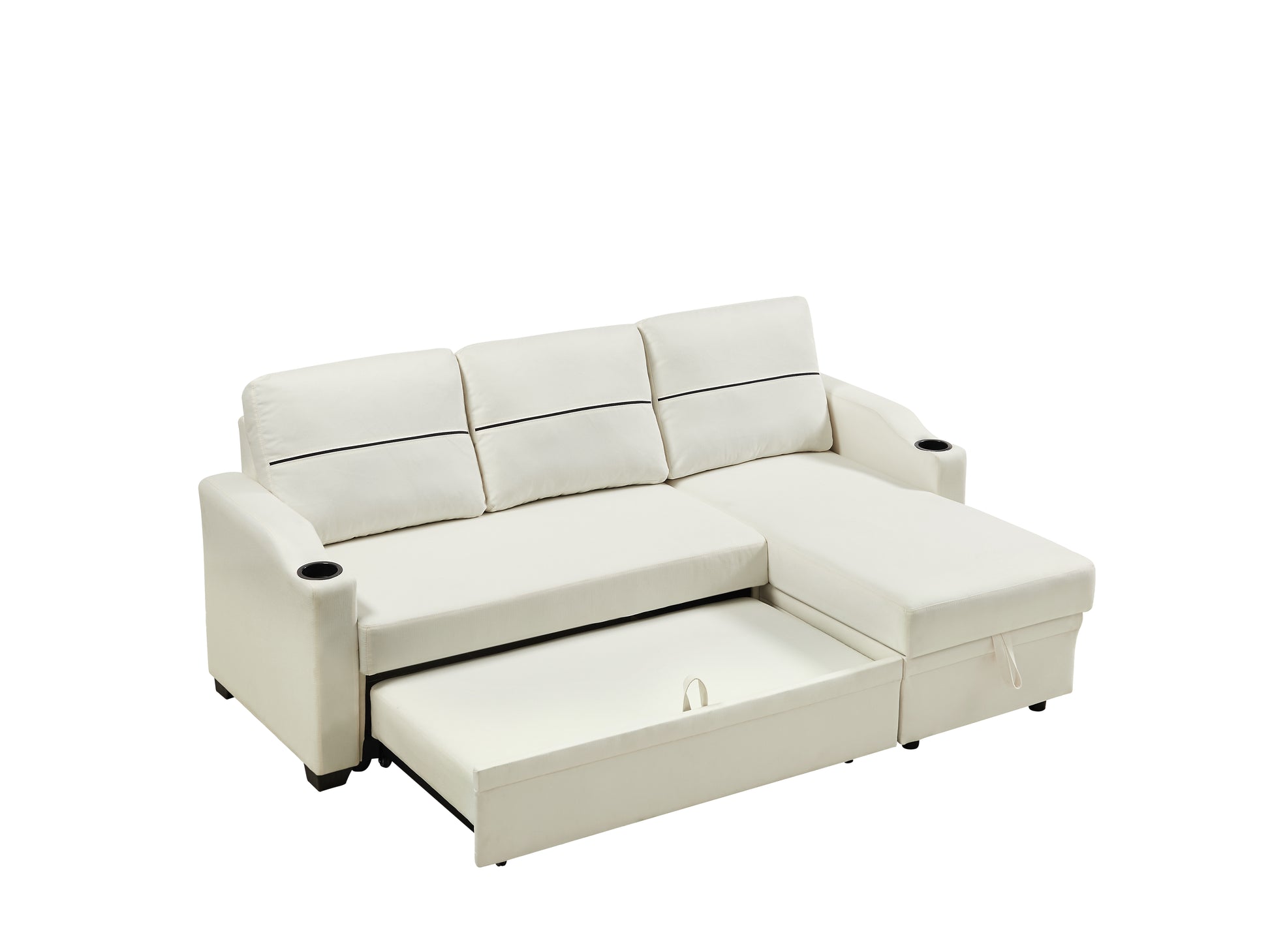 9191 Beige Broaching Storage Sofa Beige Linen