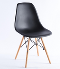 Black Chair,Set Of 4,Kd Leg,Plastic Seat Matt Black Plastic