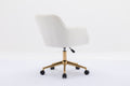 Modern Velvet Fabric Material Adjustable Height 360 Revolving Home Office Chair With Gold Metal Legs And Universal Wheels For Indoor,Ivory Ivory Foam Velvet