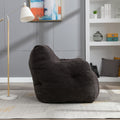 010 Soft Teddy Fabric Tufted Foam Bean Bag Chair With Teddy Fabric Dark Gray Dark Gray Primary Living Space Soft Modern Memory Foam Teddy