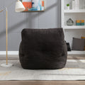 010 Soft Teddy Fabric Tufted Foam Bean Bag Chair With Teddy Fabric Dark Gray Dark Gray Primary Living Space Soft Modern Memory Foam Teddy