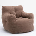 010 Soft Teddy Fabric Tufted Foam Bean Bag Chair With Teddy Fabric Coffee Coffee Soft Modern Foam Teddy