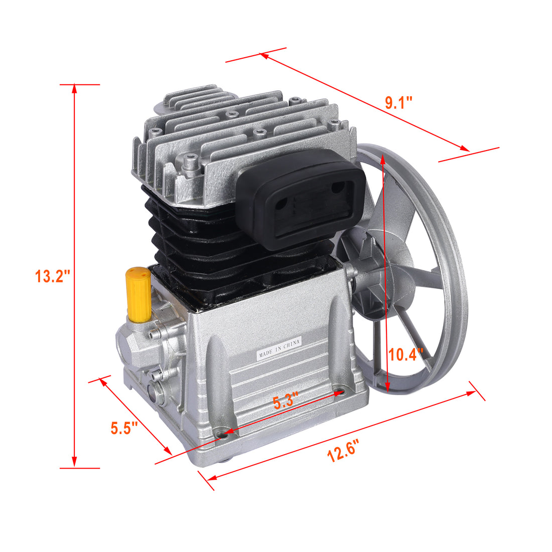 3Hp Air Compressor Head Pump 2.2Kw Air Compressor Pump Head Aluminium Piston Style 115Psi Silver Aluminium