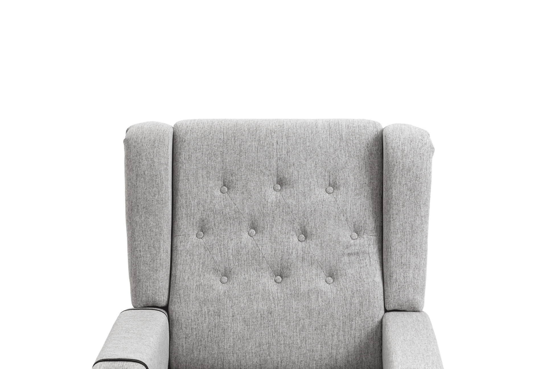 Arm Pushing Recliner Chair, Modern Button Tufted Wingback Push Back Recliner Chair, Living Room Chair Fabric Pushback Manual Single Reclining Sofa Home Theater Seating For Bedroom,Light Gray Light Gray Foam Linen