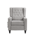 Arm Pushing Recliner Chair, Modern Button Tufted Wingback Push Back Recliner Chair, Living Room Chair Fabric Pushback Manual Single Reclining Sofa Home Theater Seating For Bedroom,Light Gray Light Gray Foam Linen