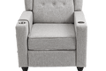 Arm Pushing Recliner Chair, Modern Button Tufted Wingback Push Back Recliner Chair, Living Room Chair Fabric Pushback Manual Single Reclining Sofa Home Theater Seating For Bedroom,Light Gray Light Gray Foam Linen