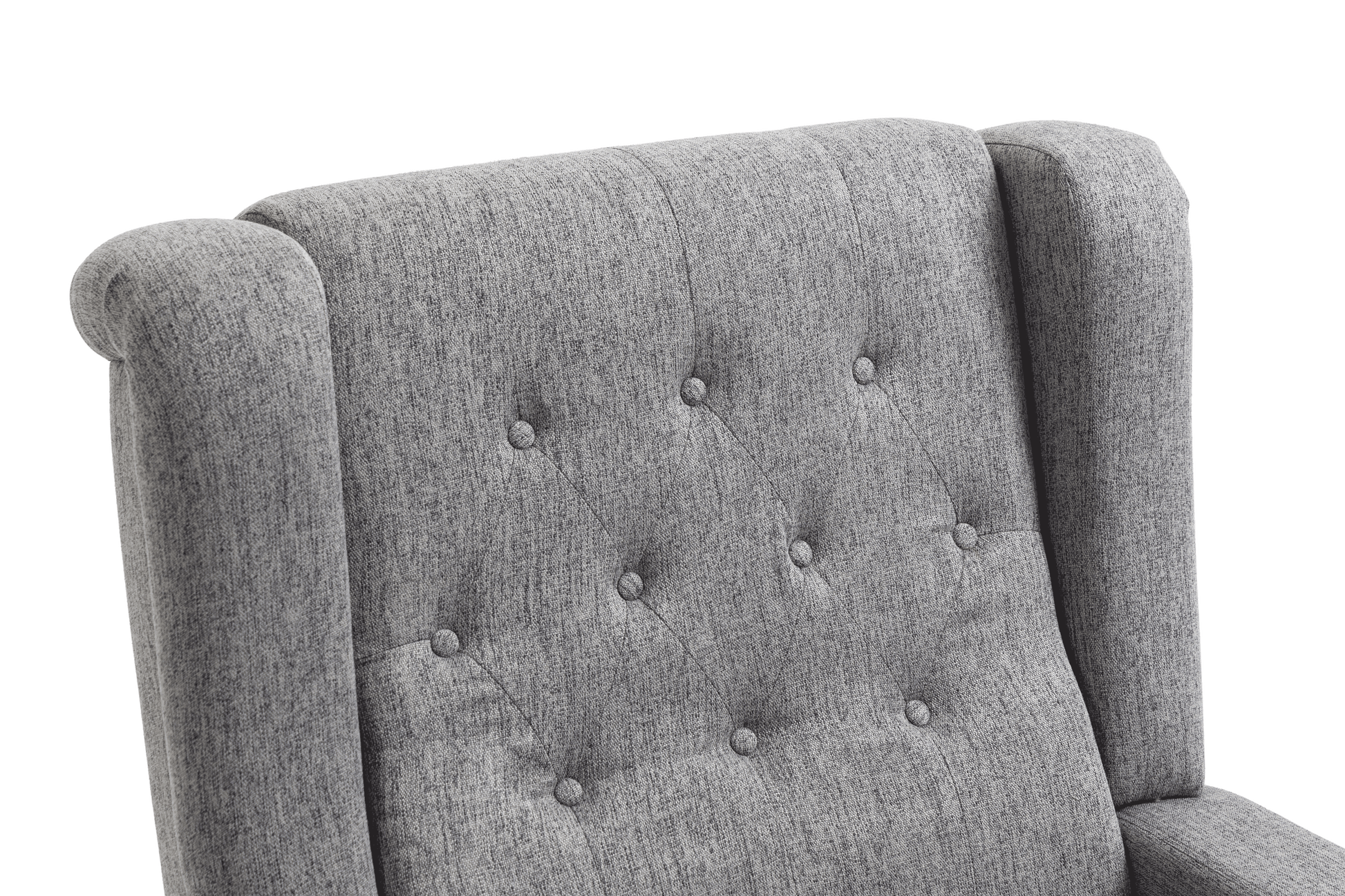 Arm Pushing Recliner Chair, Modern Button Tufted Wingback Push Back Recliner Chair, Living Room Chair Fabric Pushback Manual Single Reclining Sofa Home Theater Seating For Bedroom,Dark Gray Dark Gray Foam Linen