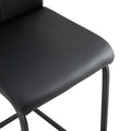 Black Pu Chair Barstool Dining Counter Height Chair Set Of 2 Black Pu