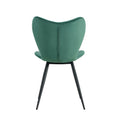 Dining Chairs Set Of 2, Dark Green Velvet Chair Modern Kitchen Chair With Metal Leg Dark Green Velvet