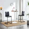 Black Pu Chair Barstool Dining Counter Height Chair Set Of 2 Black Pu
