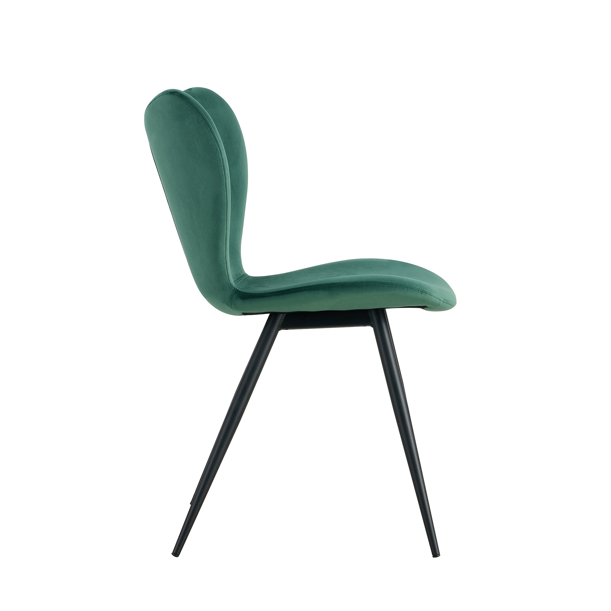 Dining Chairs Set Of 2, Dark Green Velvet Chair Modern Kitchen Chair With Metal Leg Dark Green Velvet