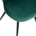 Dining Chairs Set Of 2, Dark Green Velvet Chair Modern Kitchen Chair With Metal Leg Dark Green Velvet