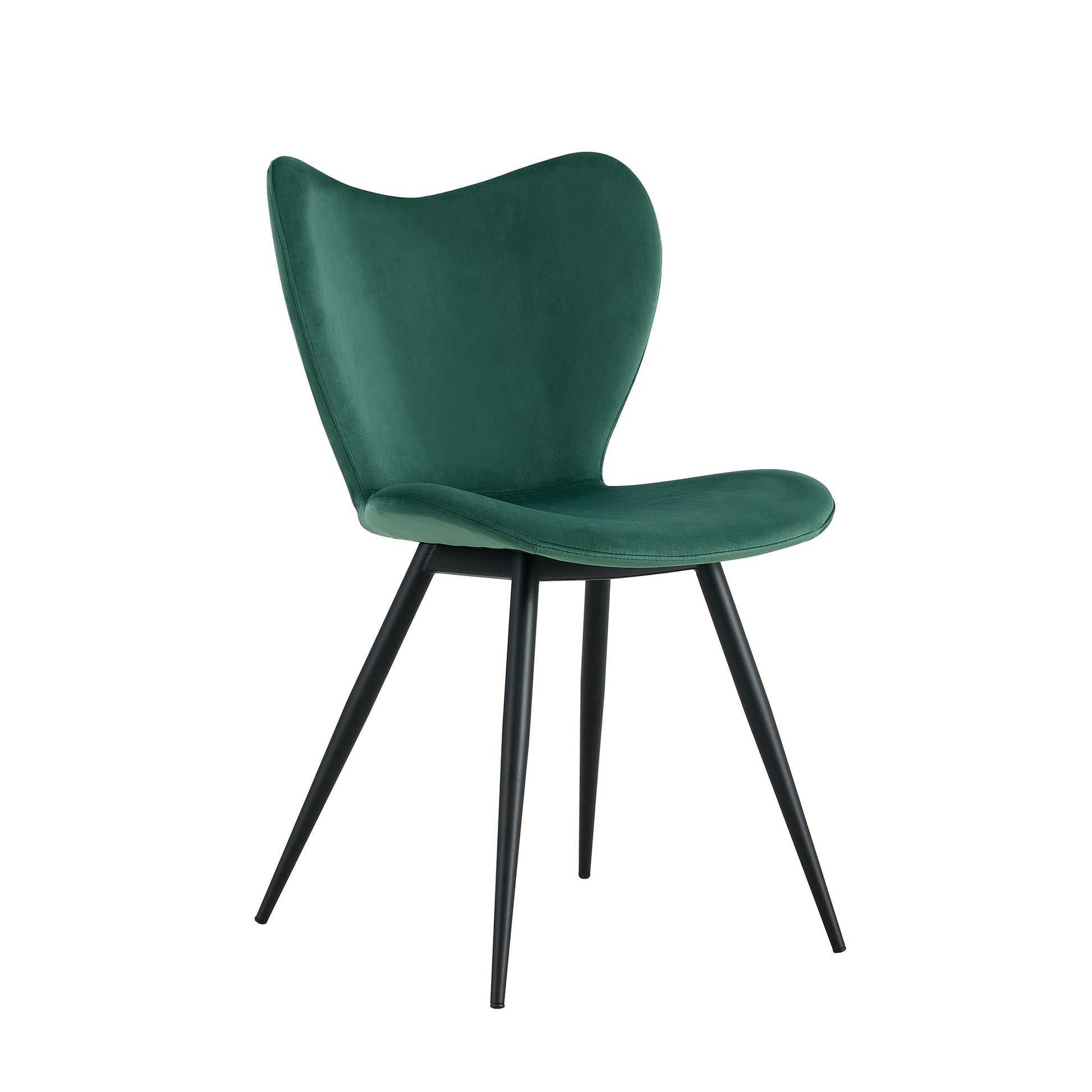 Dining Chairs Set Of 2, Dark Green Velvet Chair Modern Kitchen Chair With Metal Leg Dark Green Velvet